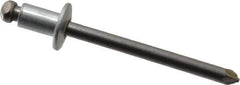 Marson - Button Head Steel Open End Blind Rivet - Steel Mandrel, 0.032" to 1/8" Grip, 3/8" Head Diam, 0.192" to 0.196" Hole Diam, 0.187" Length Under Head, 3/16" Body Diam - Exact Tool & Supply