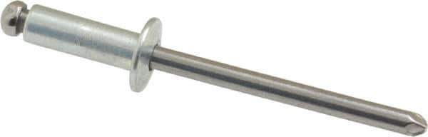 Marson - Button Head Steel Open End Blind Rivet - Steel Mandrel, 0.313" to 3/8" Grip, 3/8" Head Diam, 0.192" to 0.196" Hole Diam, 0.575" Length Under Head, 3/16" Body Diam - Exact Tool & Supply