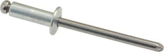 Marson - Button Head Steel Open End Blind Rivet - Steel Mandrel, 0.313" to 3/8" Grip, 3/8" Head Diam, 0.192" to 0.196" Hole Diam, 0.575" Length Under Head, 3/16" Body Diam - Exact Tool & Supply