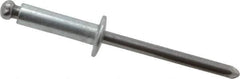 Marson - Button Head Steel Open End Blind Rivet - Steel Mandrel, 0.376" to 1/2" Grip, 3/8" Head Diam, 0.192" to 0.196" Hole Diam, 0.7" Length Under Head, 3/16" Body Diam - Exact Tool & Supply