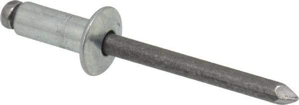 Marson - Button Head Steel Open End Blind Rivet - Steel Mandrel, 0.251" to 3/8" Grip, 1/2" Head Diam, 0.257" to 0.261" Hole Diam, 5/8" Length Under Head, 1/4" Body Diam - Exact Tool & Supply