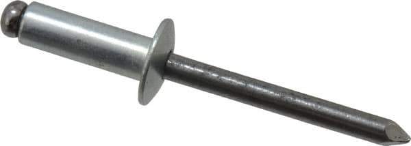Marson - Button Head Steel Open End Blind Rivet - Steel Mandrel, 0.376" to 1/2" Grip, 1/2" Head Diam, 0.257" to 0.261" Hole Diam, 3/4" Length Under Head, 1/4" Body Diam - Exact Tool & Supply