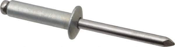 Marson - Button Head Steel Open End Blind Rivet - Steel Mandrel, 0.626" to 3/4" Grip, 1/2" Head Diam, 0.257" to 0.261" Hole Diam, 1" Length Under Head, 1/4" Body Diam - Exact Tool & Supply
