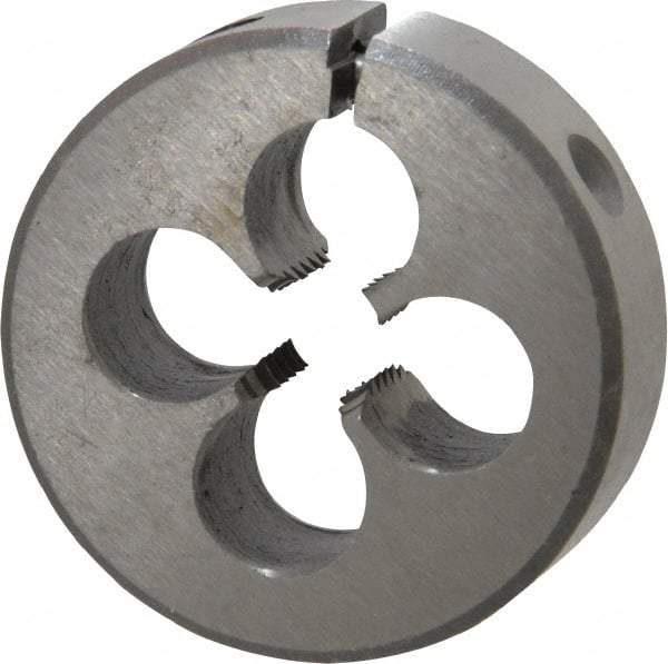 Interstate - 3/8-16 UNC Thread, 1-1/2" Outside Diam High Speed Steel Round Die - Left Hand Thread, Adjustable - Exact Tool & Supply