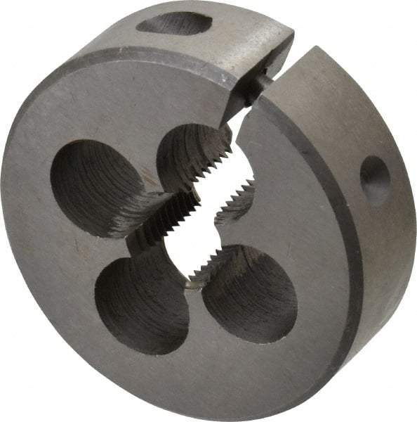 Interstate - 3/8-24 UNF Thread, 1-1/2" Outside Diam High Speed Steel Round Die - Left Hand Thread, Adjustable - Exact Tool & Supply