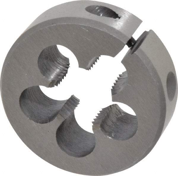 Interstate - 9/16-18 UNF Thread, 1-1/2" Outside Diam High Speed Steel Round Die - Left Hand Thread, Adjustable - Exact Tool & Supply
