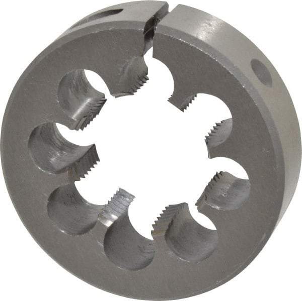 Interstate - 1-1/4 - 12 UNF Thread, 2-1/2" Outside Diam High Speed Steel Round Die - Left Hand Thread, Adjustable - Exact Tool & Supply