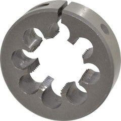 Interstate - 1-1/4 - 12 UNF Thread, 2-1/2" Outside Diam High Speed Steel Round Die - Left Hand Thread, Adjustable - Exact Tool & Supply