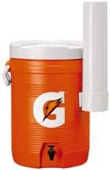Gatorade - 5 Gal Beverage Cooler - Plastic, Orange/White - Exact Tool & Supply