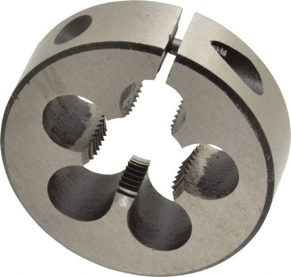 Interstate - 3/4-16 UNF Thread, 2" Outside Diam High Speed Steel Round Die - Left Hand Thread, Adjustable - Exact Tool & Supply