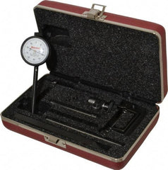 Starrett - 0.2 Inch Range, 0.001 Inch Dial Graduation, Horizontal Dial Test Indicator - 1-11/16 Inch White Dial, 0-100 Dial Reading - Exact Tool & Supply