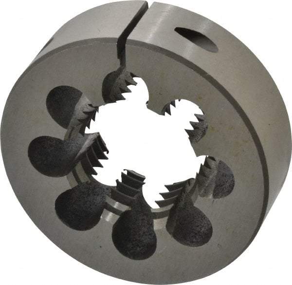 Interstate - 1-1/2 - 6 UNC Thread, 3" Outside Diam High Speed Steel Round Die - Left Hand Thread, Adjustable - Exact Tool & Supply