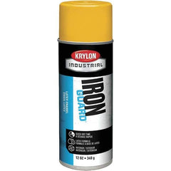 Krylon - OSHA Yellow, Gloss, Enamel Spray Paint - 12 to 15 Sq Ft per Can, 12 oz Container, Use on Masonry, Metal, Plaster, Plastic Foam & Wicker, Plastics, Wood - Exact Tool & Supply
