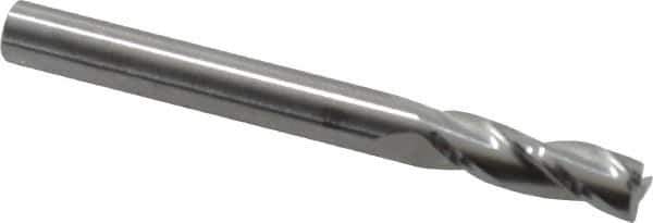 RobbJack - 1/4", 3/4" LOC, 1/4" Shank Diam, 2-1/2" OAL, 3 Flute, Solid Carbide Square End Mill - Single End, Uncoated, Spiral Flute, 30° Helix, Centercutting, Right Hand Cut, Right Hand Flute, Series C8-305 - Exact Tool & Supply