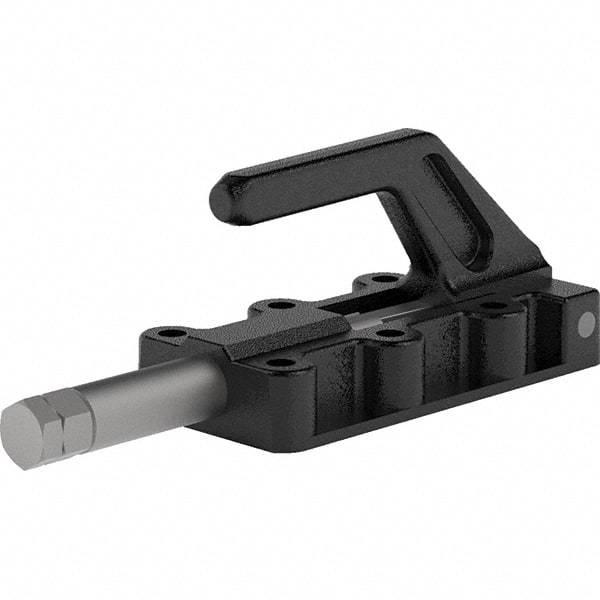 De-Sta-Co - 1,650 Lb Load Capacity, Flanged Base, Carbon Steel, Standard Straight Line Action Clamp - 6 Mounting Holes, 0.33" Mounting Hole Diam, 3/4" Plunger Diam, Straight Handle - Exact Tool & Supply
