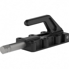 De-Sta-Co - 1,650 Lb Load Capacity, Flanged Base, Carbon Steel, Standard Straight Line Action Clamp - 6 Mounting Holes, 0.33" Mounting Hole Diam, 3/4" Plunger Diam, Straight Handle - Exact Tool & Supply