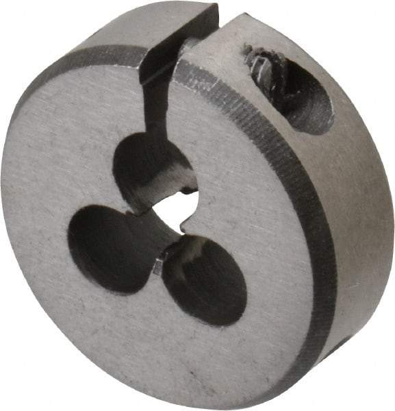 Interstate - M1.7x0.35 Metric Coarse Thread, 13/16" Outside Diam High Speed Steel Round Die - Right Hand Thread, Adjustable - Exact Tool & Supply