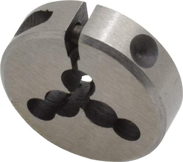 Interstate - M1.8x0.35 Metric Coarse Thread, 13/16" Outside Diam High Speed Steel Round Die - Right Hand Thread, Adjustable - Exact Tool & Supply