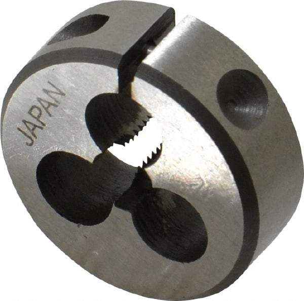 Interstate - M5x0.75 Metric Fine Thread, 1" Outside Diam High Speed Steel Round Die - Right Hand Thread, Adjustable - Exact Tool & Supply