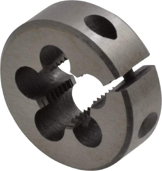 Interstate - M10x1.00 Metric Fine Thread, 1" Outside Diam High Speed Steel Round Die - Right Hand Thread, Adjustable - Exact Tool & Supply