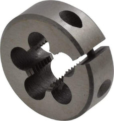 Interstate - M10x1.00 Metric Fine Thread, 1" Outside Diam High Speed Steel Round Die - Right Hand Thread, Adjustable - Exact Tool & Supply
