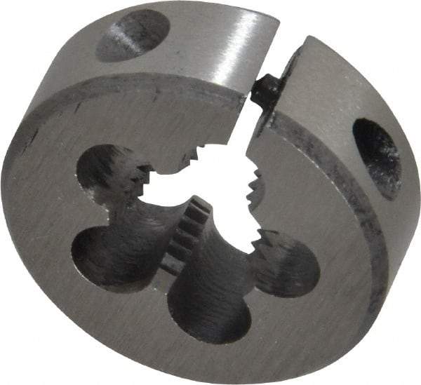 Interstate - M10x1.25 Metric Fine Thread, 1" Outside Diam High Speed Steel Round Die - Right Hand Thread, Adjustable - Exact Tool & Supply