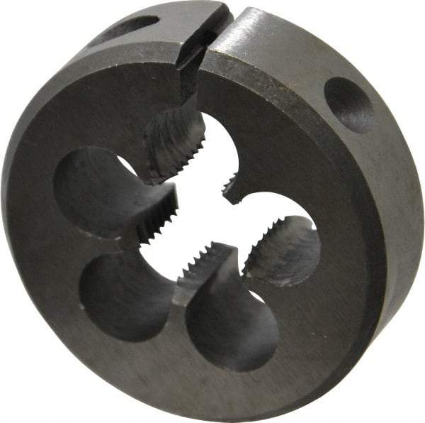 Interstate - M12x1.25 Metric Fine Thread, 1-1/2" Outside Diam High Speed Steel Round Die - Right Hand Thread, Adjustable - Exact Tool & Supply