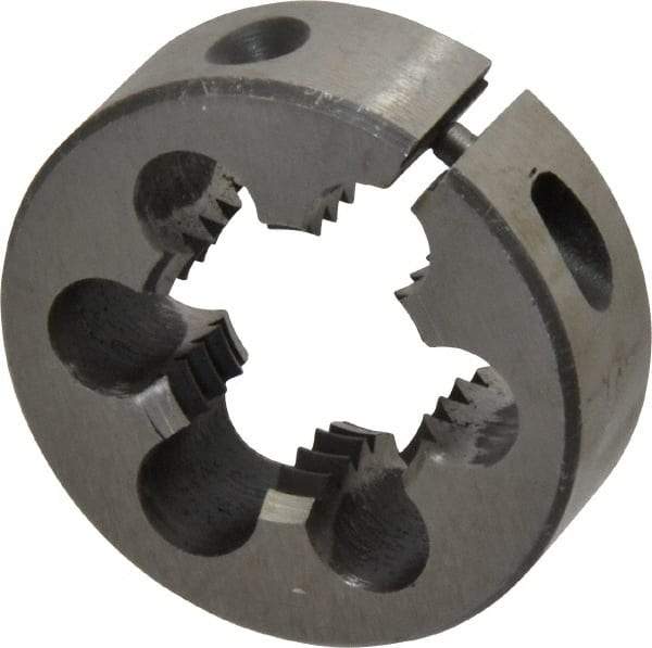 Interstate - M20x2.50 Metric Coarse Thread, 1-1/2" Outside Diam High Speed Steel Round Die - Right Hand Thread, Adjustable - Exact Tool & Supply