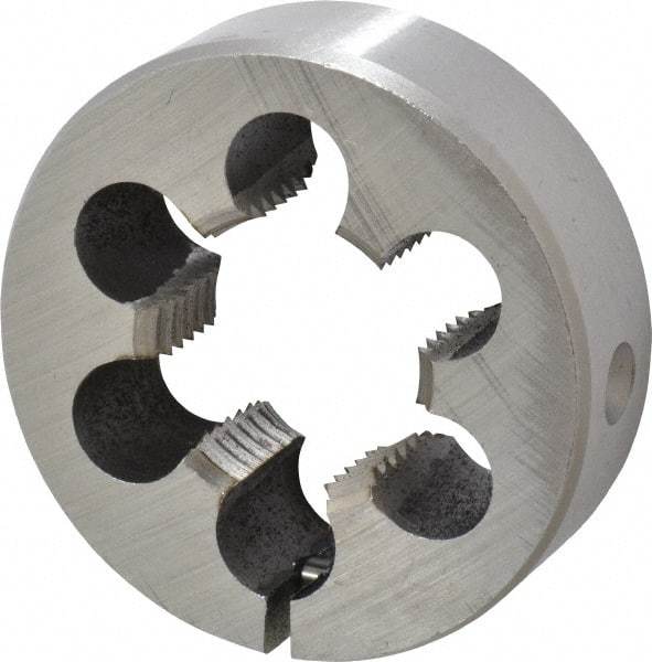 Interstate - M24x2.00 Metric Fine Thread, 2" Outside Diam High Speed Steel Round Die - Right Hand Thread, Adjustable - Exact Tool & Supply