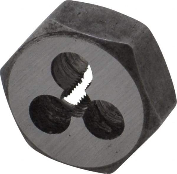 Interstate - M3x0.50 Metric Coarse Thread, 19/32" Hex, Right Hand Thread, Hex Rethreading Die - Carbon Steel, 1/4" Thick - Exact Tool & Supply