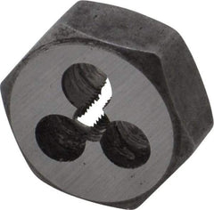 Interstate - M3x0.50 Metric Coarse Thread, 19/32" Hex, Right Hand Thread, Hex Rethreading Die - Carbon Steel, 1/4" Thick - Exact Tool & Supply