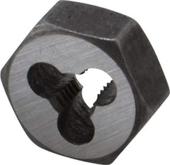 Interstate - M5x0.80 Metric Coarse Thread, 19/32" Hex, Right Hand Thread, Hex Rethreading Die - Carbon Steel, 1/4" Thick - Exact Tool & Supply