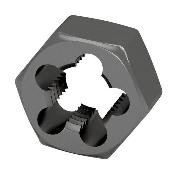 Interstate - M16x1.50 Metric Fine Thread, 1-1/4" Hex, Right Hand Thread, Hex Rethreading Die - Carbon Steel, 5/8" Thick - Exact Tool & Supply