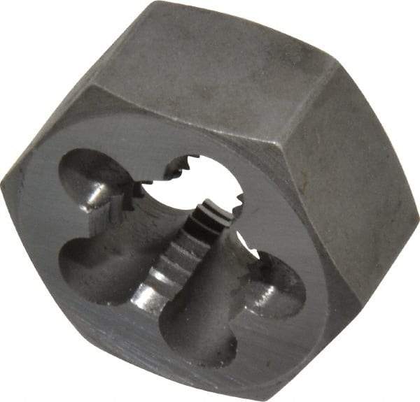 Interstate - M16x2.00 Metric Coarse Thread, 1-1/4" Hex, Right Hand Thread, Hex Rethreading Die - Carbon Steel, 5/8" Thick - Exact Tool & Supply