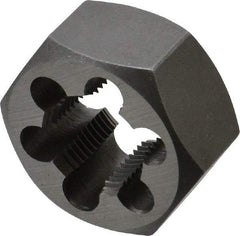 Interstate - M20x1.50 Metric Fine Thread, 1-7/16" Hex, Right Hand Thread, Hex Rethreading Die - Carbon Steel, 3/4" Thick - Exact Tool & Supply