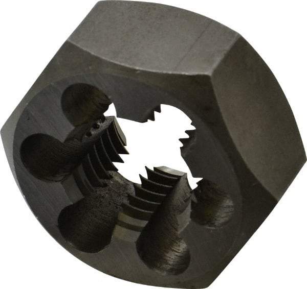 Interstate - M27x3.00 Metric Coarse Thread, 2" Hex, Right Hand Thread, Hex Rethreading Die - Carbon Steel, 1" Thick - Exact Tool & Supply