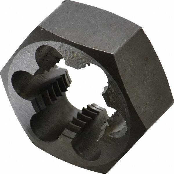 Interstate - M33x3.50 Metric Coarse Thread, 2-3/16" Hex, Right Hand Thread, Hex Rethreading Die - Carbon Steel, 1" Thick - Exact Tool & Supply