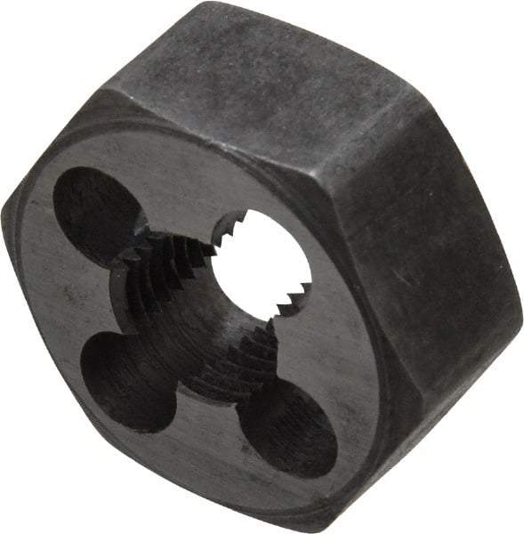 Interstate - 1/8-28 BSPT Thread, Hex Pipe Die - 1-1/16" Outside Diam, Carbon Steel - Exact Tool & Supply
