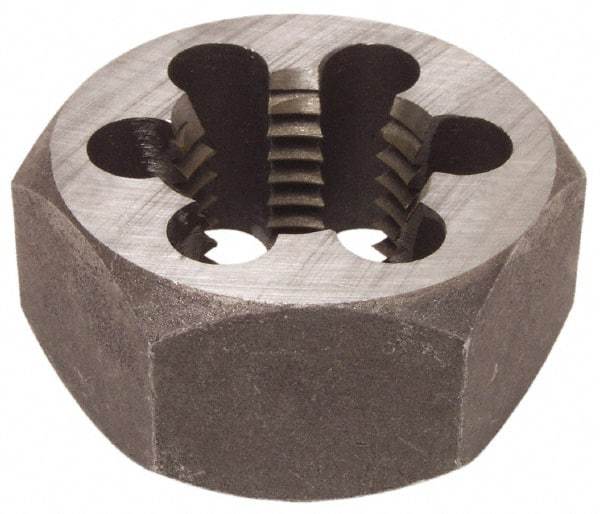 Interstate - 1-3/8 - 12 UNF Thread, 2-3/8" Hex, Right Hand Thread, Hex Rethreading Die - High Speed Steel, 1" Thick - Exact Tool & Supply