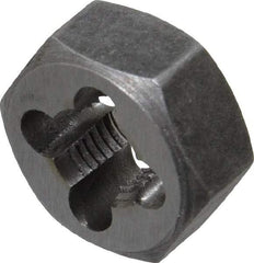 Interstate - 3/8-24 UNF Thread, 25/32" Hex, Left Hand Thread, Hex Rethreading Die - Carbon Steel, 3/8" Thick - Exact Tool & Supply