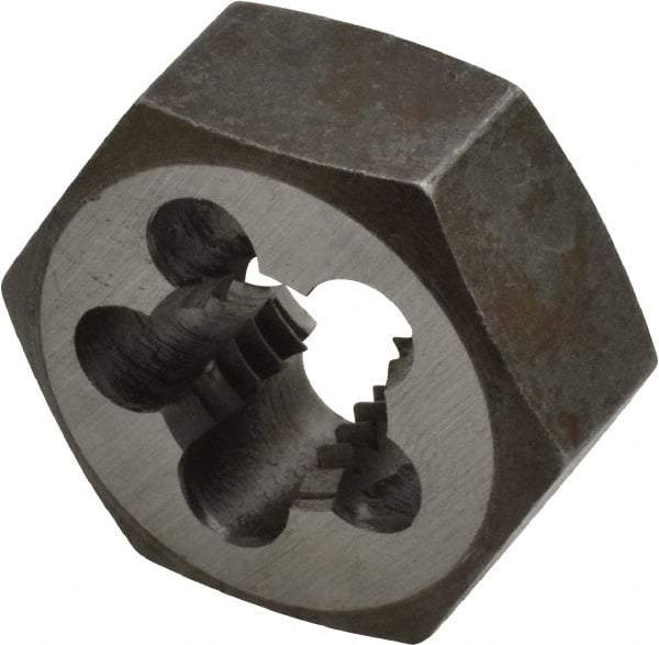 Interstate - 1/2-13 UNC Thread, 1-1/16" Hex, Left Hand Thread, Hex Rethreading Die - Carbon Steel, 1/2" Thick - Exact Tool & Supply