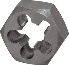 Interstate - 1/2-20 UNF Thread, 1-1/16" Hex, Left Hand Thread, Hex Rethreading Die - Carbon Steel, 1/2" Thick - Exact Tool & Supply