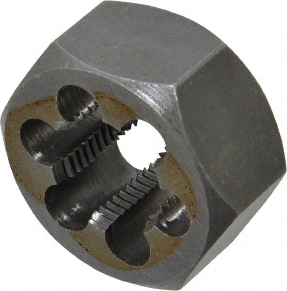 Interstate - 3/4-16 UNF Thread, 1-7/16" Hex, Left Hand Thread, Hex Rethreading Die - Carbon Steel, 3/4" Thick - Exact Tool & Supply