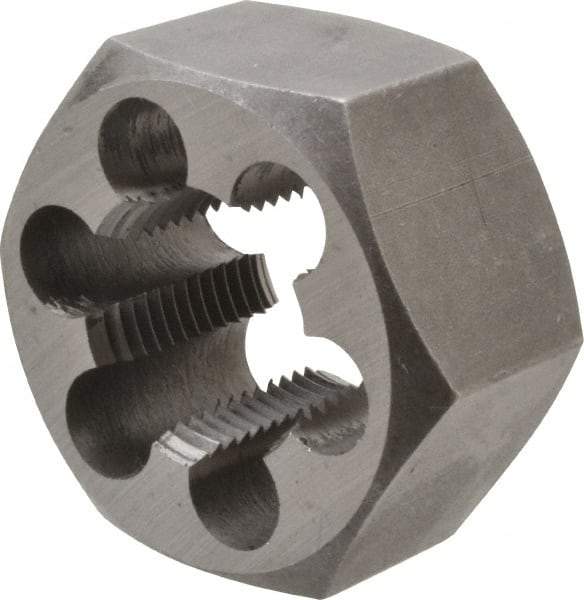 Interstate - 1-14 UNS Thread, 1-13/16" Hex, Left Hand Thread, Hex Rethreading Die - Carbon Steel, 1" Thick - Exact Tool & Supply