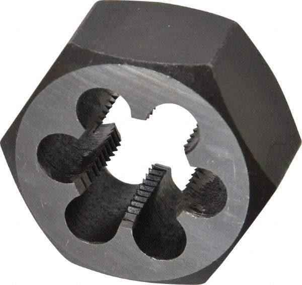 Interstate - 11/16-16 UNS Thread, 1-7/16" Hex, Right Hand Thread, Hex Rethreading Die - Carbon Steel, 3/4" Thick - Exact Tool & Supply