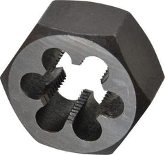 Interstate - 11/16-16 UNS Thread, 1-7/16" Hex, Right Hand Thread, Hex Rethreading Die - Carbon Steel, 3/4" Thick - Exact Tool & Supply