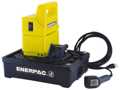 Enerpac - 10,000 psi Electric Hydraulic Pump & Jack - 1 Gal Oil Capacity, 3-Way, 2 Position Valve, Use with Single Acting Cylinders, Advance, Hold & Retract - Exact Tool & Supply