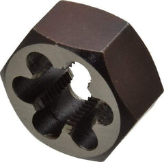 Interstate - 3/4-16 UNF Thread, 1-7/16" Hex, Right Hand Thread, Hex Rethreading Die - Carbon Steel, 3/4" Thick - Exact Tool & Supply