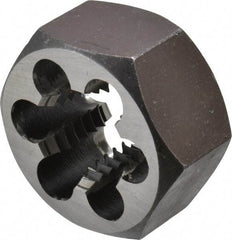 Interstate - 7/8-9 UNC Thread, 1-5/8" Hex, Right Hand Thread, Hex Rethreading Die - Carbon Steel, 7/8" Thick - Exact Tool & Supply