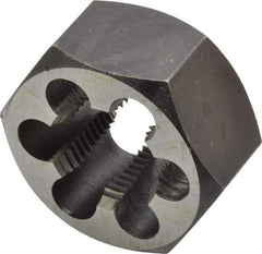 Interstate - 7/8-14 UNF Thread, 1-5/8" Hex, Right Hand Thread, Hex Rethreading Die - Carbon Steel, 7/8" Thick - Exact Tool & Supply